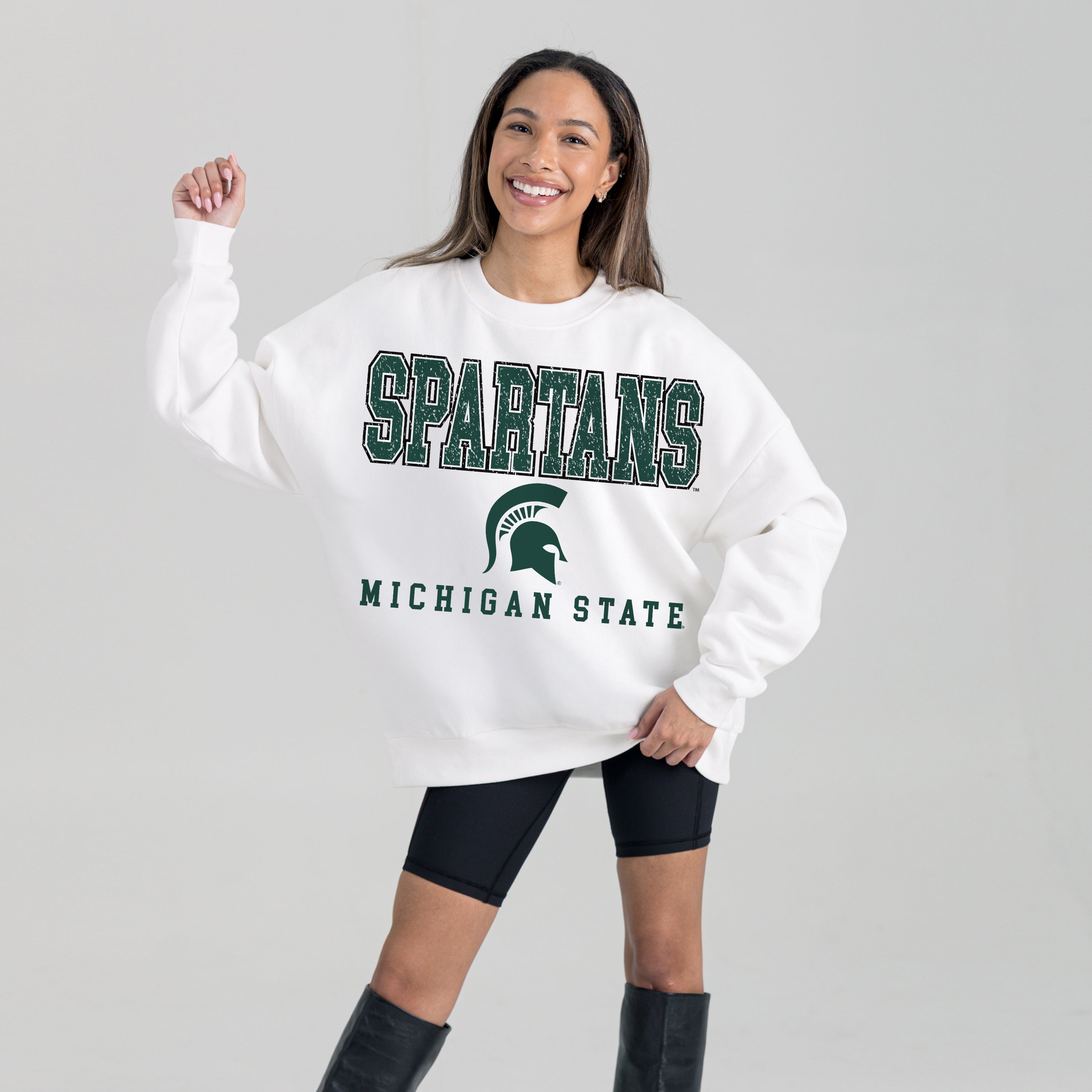 MICHIGAN STATE SPARTANS Freestyle Fleece Drop-Shoulder Pullover
