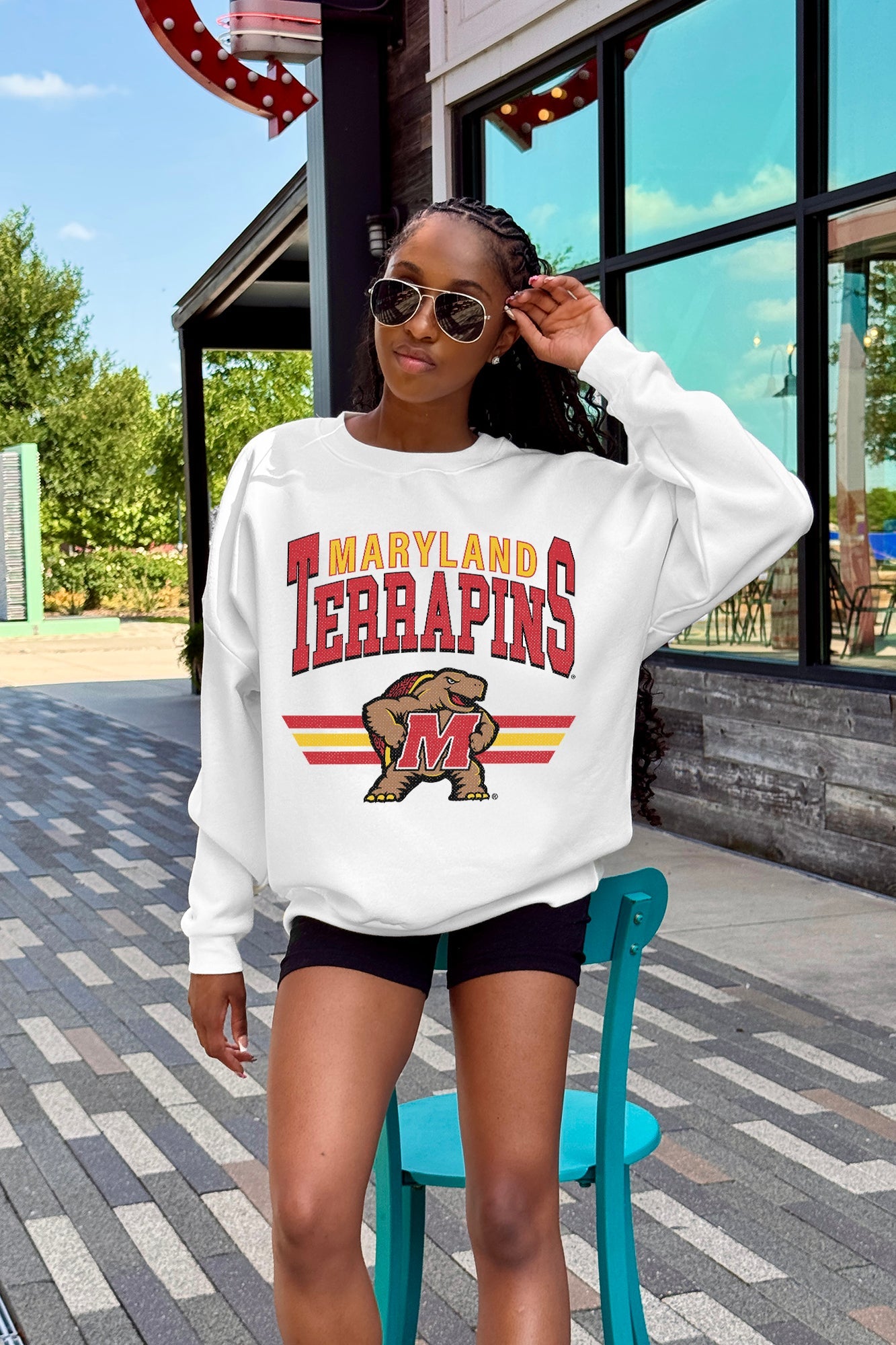 MARYLAND TERRAPINS SWIFT STRIKE PREMIUM FLEECE DROP SHOULDER CREWNECK PULLOVER