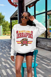 MARYLAND TERRAPINS SWIFT STRIKE PREMIUM FLEECE DROP SHOULDER CREWNECK PULLOVER