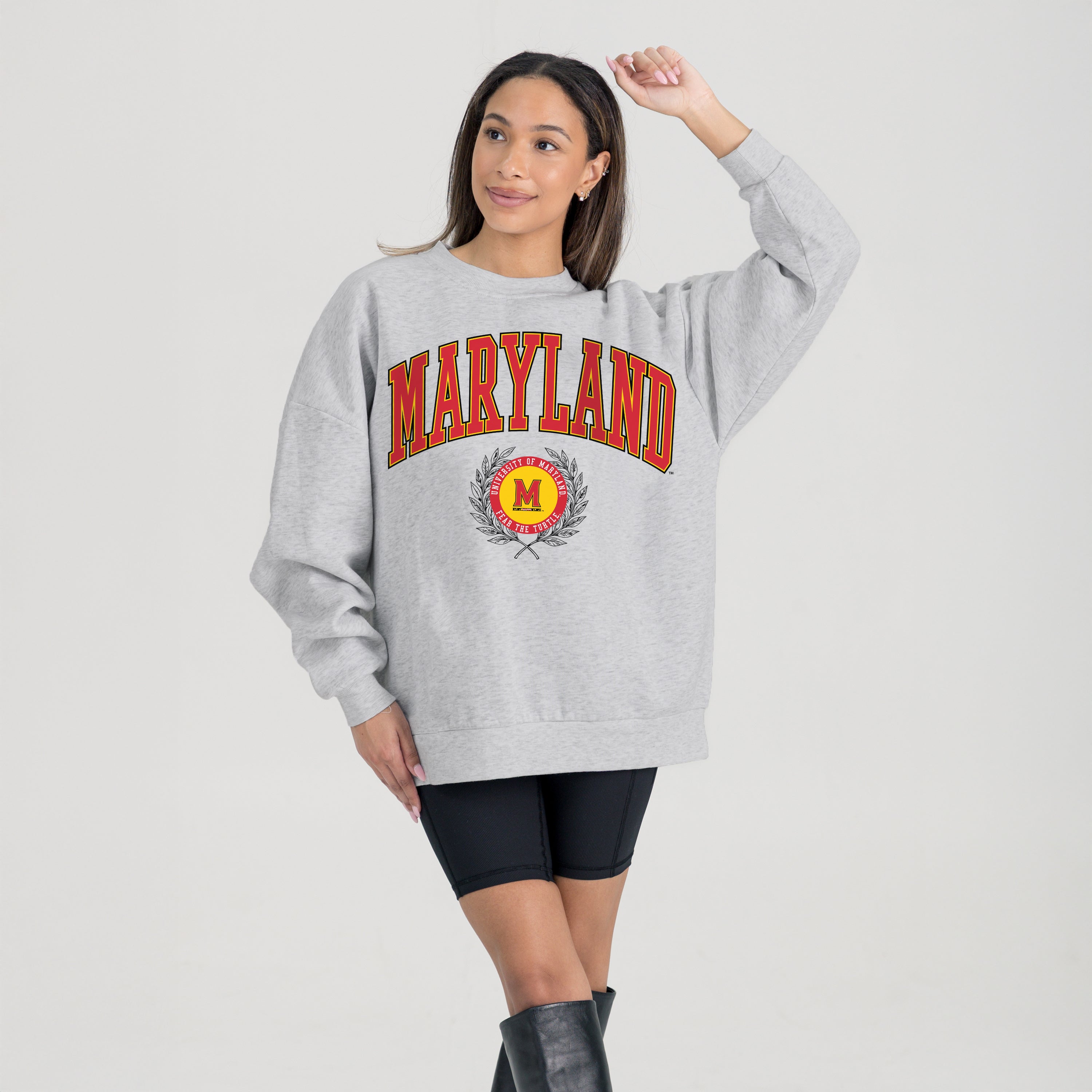 MARYLAND TERRAPINS TRADITION REFINED PREMIUM FLEECE CREWNECK PULLOVER