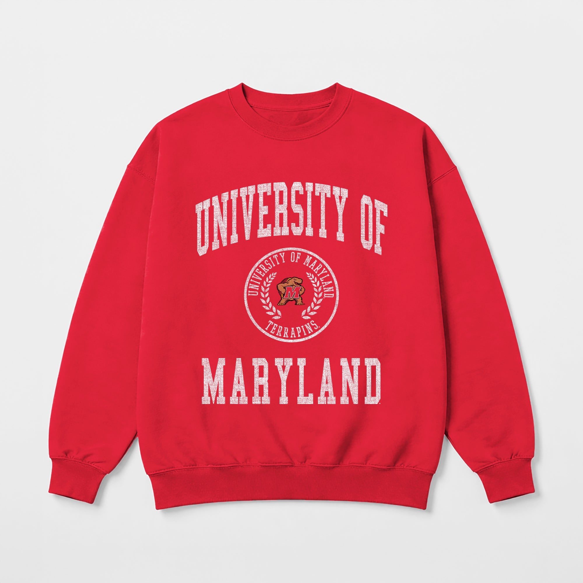 MARYLAND TERRAPINS PRIME PLAY PREMIUM FLEECE DROP SHOULDER CREWNECK PULLOVER