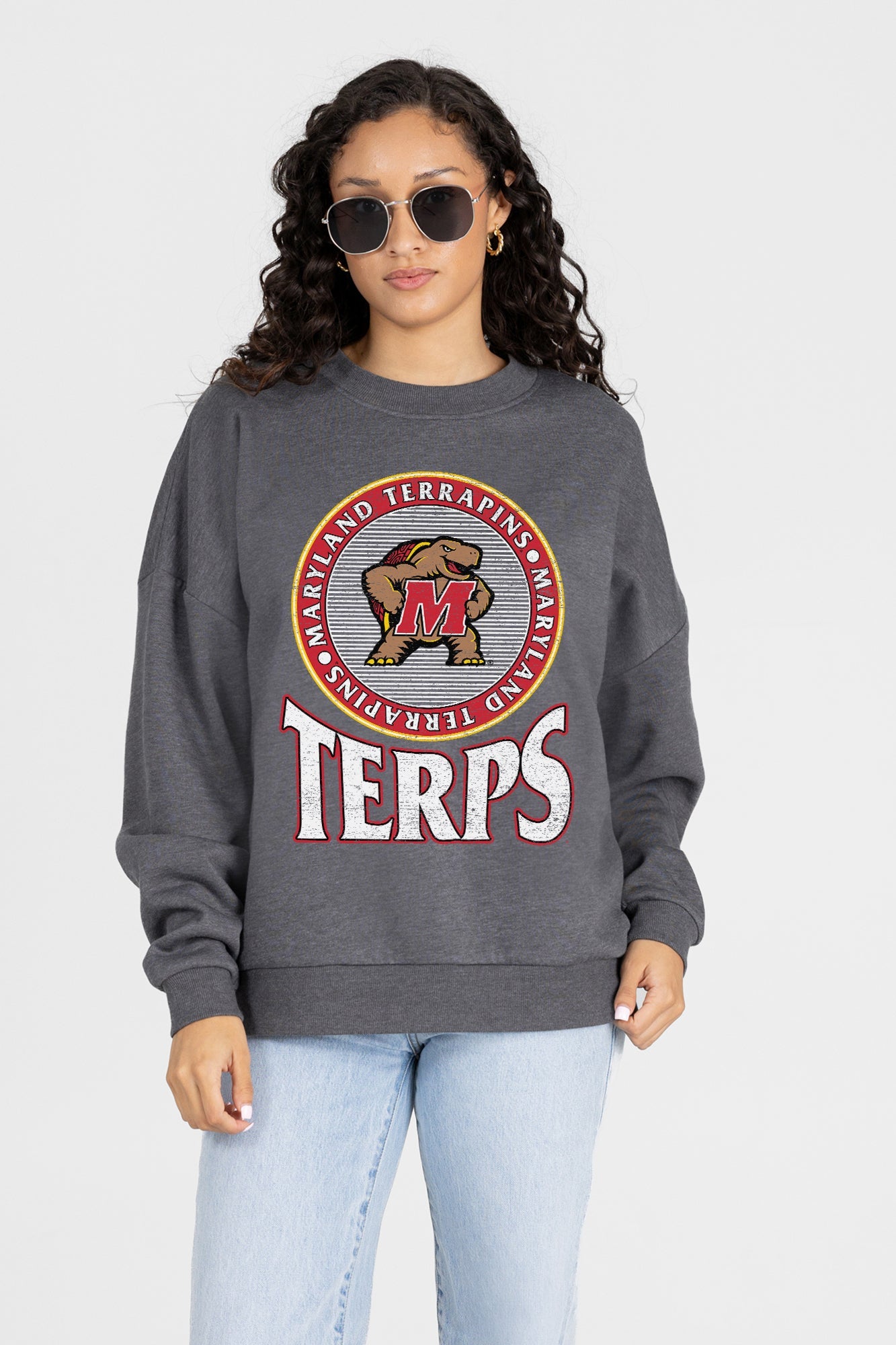 MARYLAND TERRAPINS SATURDAY SEAL PREMIUM FLEECE DROP SHOULDER CREWNECK PULLOVER
