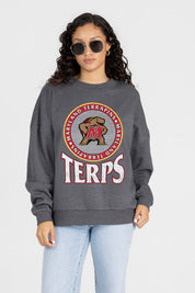 MARYLAND TERRAPINS SATURDAY SEAL PREMIUM FLEECE DROP SHOULDER CREWNECK PULLOVER