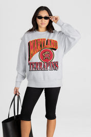 MARYLAND TERRAPINS GAME ON PREMIUM FLEECE DROP SHOULDER CREWNECK PULLOVER