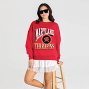 MARYLAND TERRAPINS MAIN CHARACTER PREMIUM FLEECE DROP SHOULDER CREWNECK PULLOVER