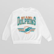 MIAMI DOLPHINS SWIFT STRIKE PREMIUM FLEECE CREWNECK PULLOVER