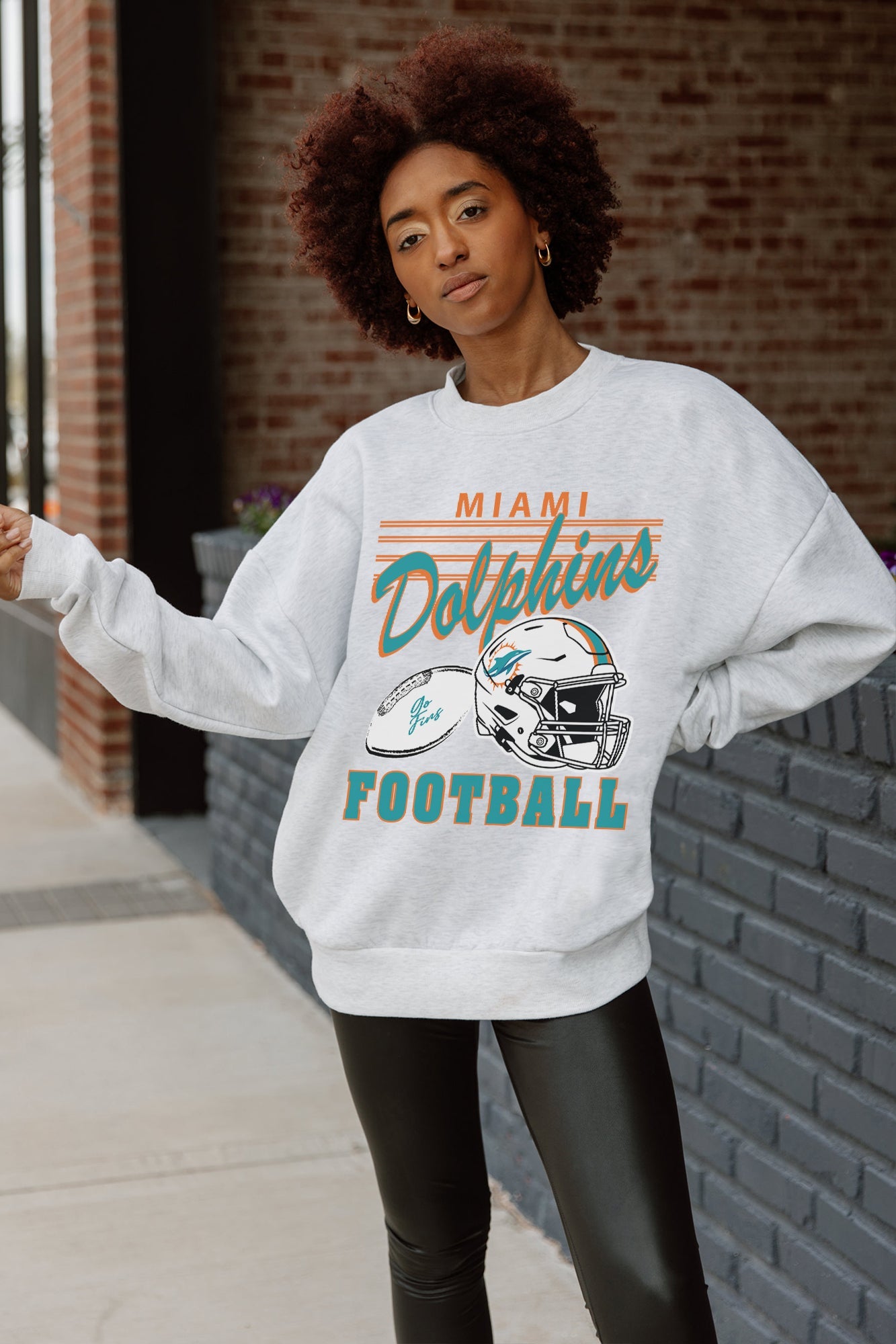 MIAMI DOLPHINS HOME TURF PREMIUM FLEECE CREWNECK PULLOVER