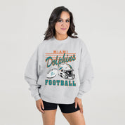 MIAMI DOLPHINS HOME TURF PREMIUM FLEECE CREWNECK PULLOVER