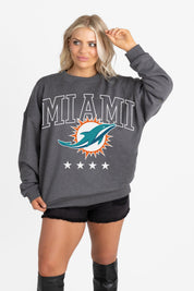 MIAMI DOLPHINS RISING STAR PREMIUM FLEECE CREWNECK PULLOVER