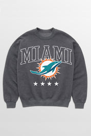 MIAMI DOLPHINS RISING STAR PREMIUM FLEECE CREWNECK PULLOVER