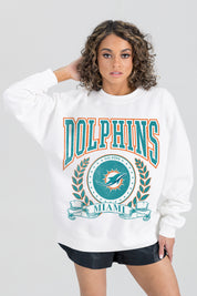 MIAMI DOLPHINS STAY COOL PREMIUM FLEECE CREWNECK PULLOVER