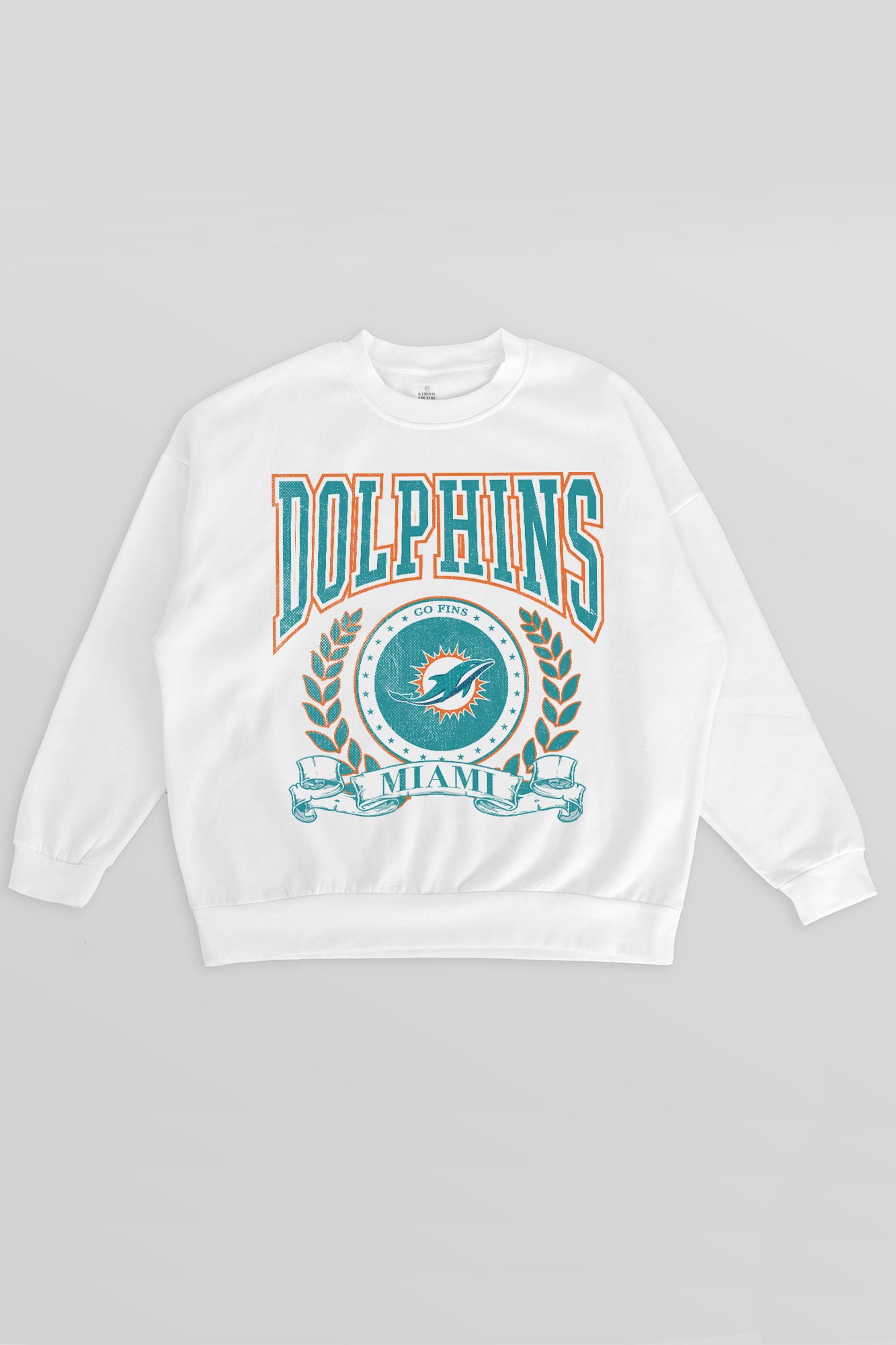 MIAMI DOLPHINS STAY COOL PREMIUM FLEECE CREWNECK PULLOVER