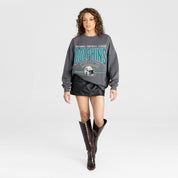 MIAMI DOLPHINS KICKOFF CLASSIC PREMIUM FLEECE DROP SHOULDER CREWNECK PULLOVER