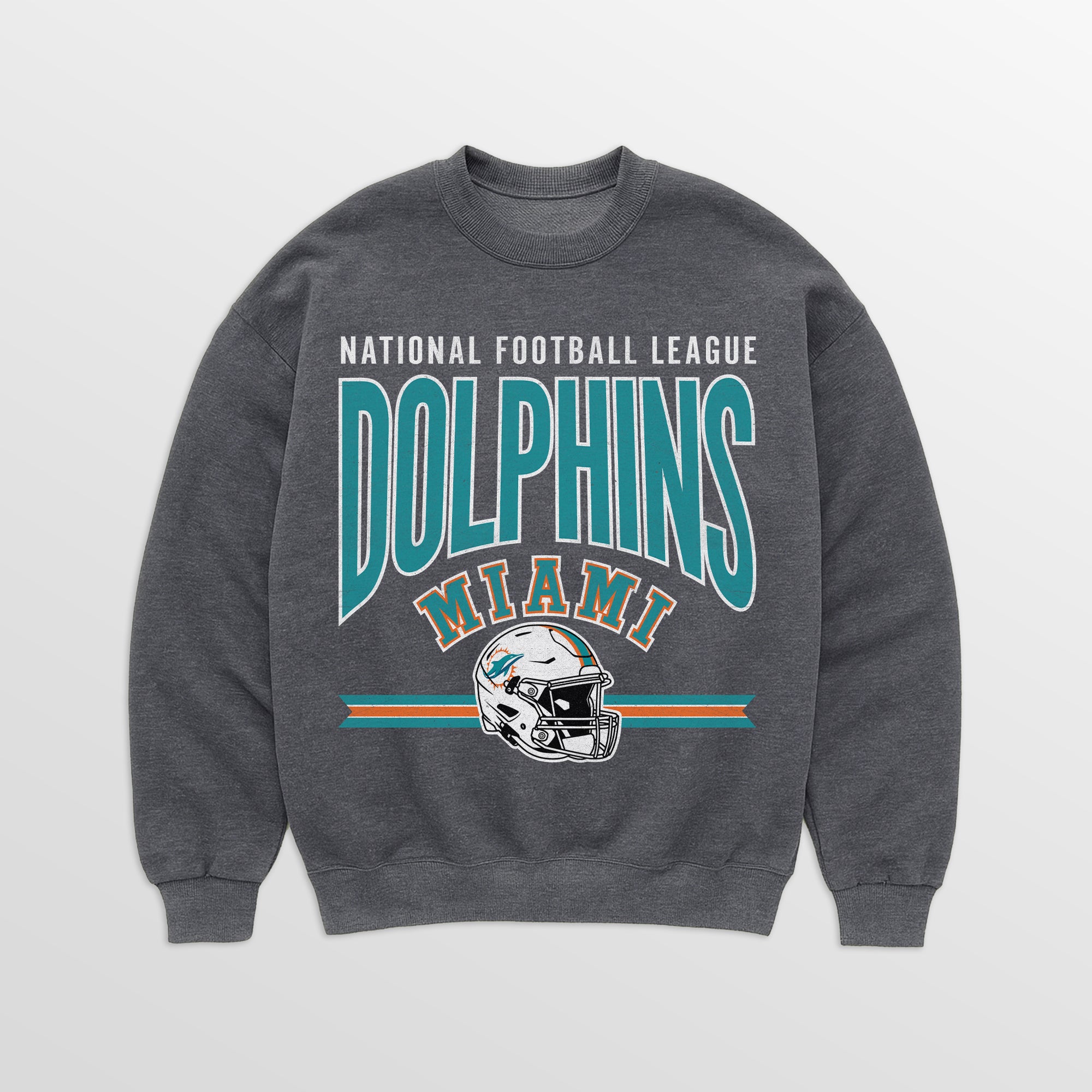 MIAMI DOLPHINS KICKOFF CLASSIC PREMIUM FLEECE DROP SHOULDER CREWNECK PULLOVER
