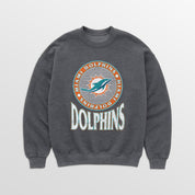 MIAMI DOLPHINS SATURDAY SEAL PREMIUM FLEECE DROP SHOULDER CREWNECK PULLOVER