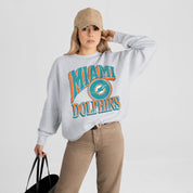 MIAMI DOLPHINS GAME ON PREMIUM FLEECE DROP SHOULDER CREWNECK PULLOVER