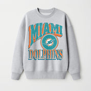 MIAMI DOLPHINS GAME ON PREMIUM FLEECE DROP SHOULDER CREWNECK PULLOVER