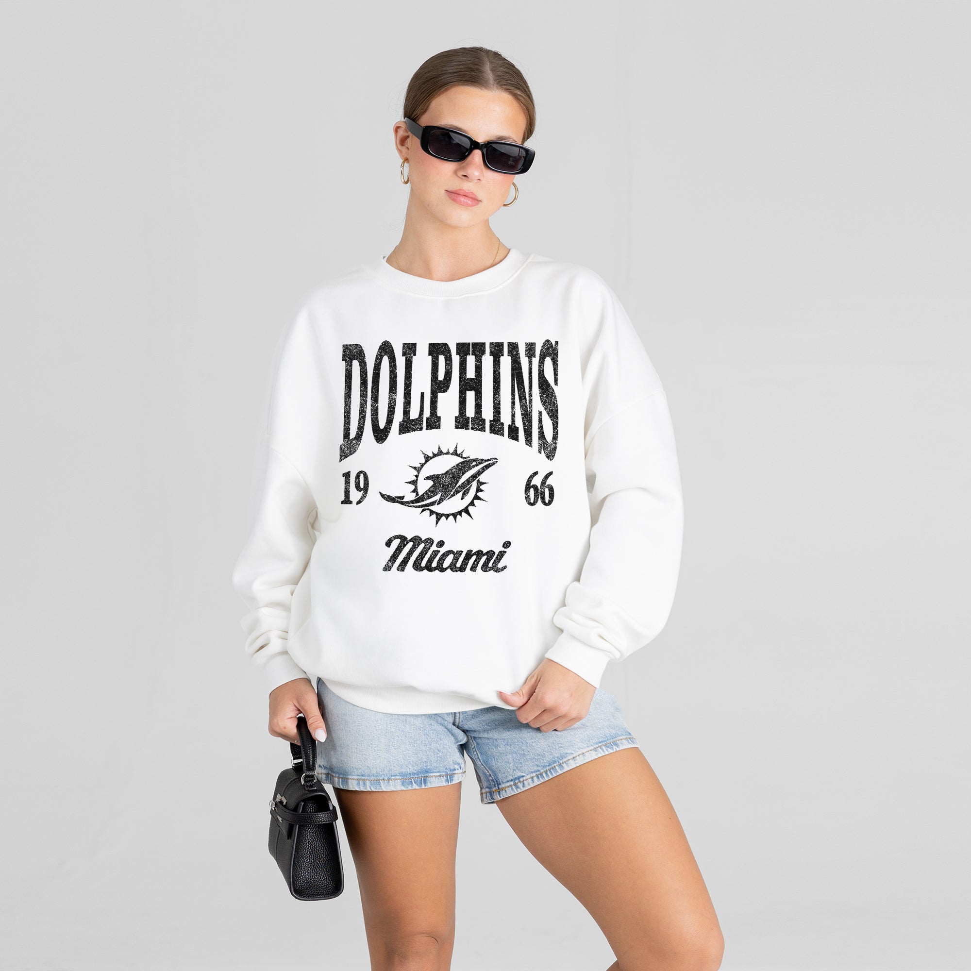 MIAMI DOLPHINS PEAK SEASON PREMIUM FLEECE CREWNECK PULLOVER