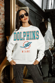 MIAMI DOLPHINS Sunday Drives Fleece Crewneck Pullover