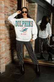 MIAMI DOLPHINS Sunday Drives Fleece Crewneck Pullover