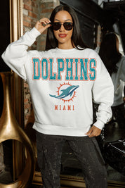 MIAMI DOLPHINS Sunday Drives Fleece Crewneck Pullover