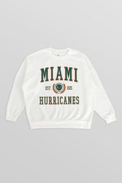 MIAMI HURRICANES TIMELESS TRIUMPH PREMIUM FLEECE DROP SHOULDER CREWNECK PULLOVER