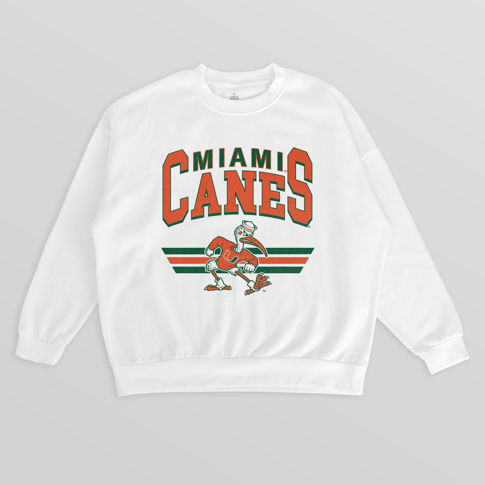 MIAMI HURRICANES SWIFT STRIKE PREMIUM FLEECE DROP SHOULDER CREWNECK PULLOVER