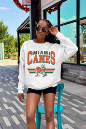 MIAMI HURRICANES SWIFT STRIKE PREMIUM FLEECE DROP SHOULDER CREWNECK PULLOVER