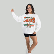 MIAMI HURRICANES SWIFT STRIKE PREMIUM FLEECE DROP SHOULDER CREWNECK PULLOVER