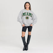 MIAMI HURRICANES TRADITION REFINED PREMIUM FLEECE CREWNECK PULLOVER