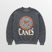 MIAMI HURRICANES SATURDAY SEAL PREMIUM FLEECE DROP SHOULDER CREWNECK PULLOVER