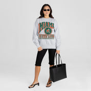 MIAMI HURRICANES GAME ON PREMIUM FLEECE DROP SHOULDER CREWNECK PULLOVER