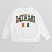 MIAMI HURRICANES SWEET PLAY PREMIUM FLEECE DROP SHOULDER CREWNECK PULLOVER