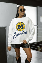 MICHIGAN WOLVERINES WILD BREAKTHROUGH PREMIUM FLEECE CREWNECK PULLOVER