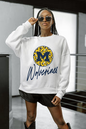 MICHIGAN WOLVERINES WILD BREAKTHROUGH PREMIUM FLEECE CREWNECK PULLOVER