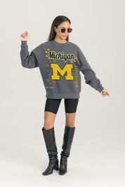 MICHIGAN WOLVERINES READY TO RUMBLE PREMIUM FLEECE DROP SHOULDER CREWNECK PULLOVER
