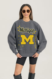 MICHIGAN WOLVERINES READY TO RUMBLE PREMIUM FLEECE DROP SHOULDER CREWNECK PULLOVER