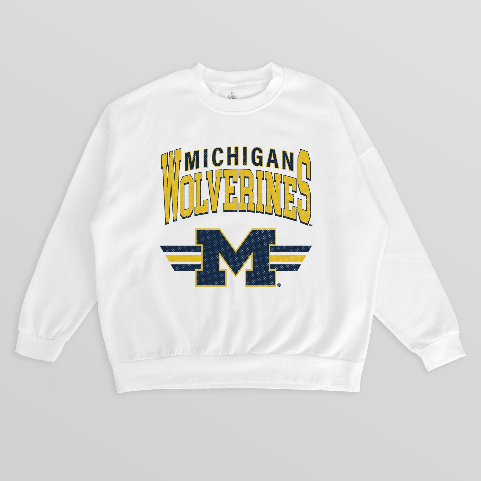 MICHIGAN WOLVERINES SWIFT STRIKE PREMIUM FLEECE DROP SHOULDER CREWNECK PULLOVER