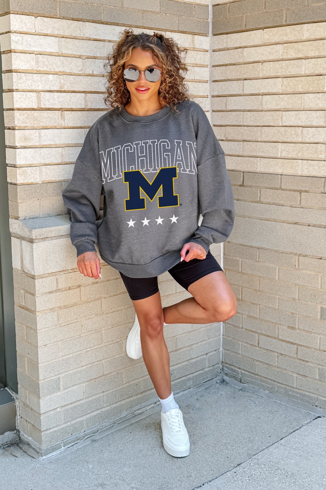 MICHIGAN WOLVERINES RISING STAR PREMIUM FLEECE CREWNECK PULLOVER