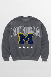 MICHIGAN WOLVERINES RISING STAR PREMIUM FLEECE CREWNECK PULLOVER