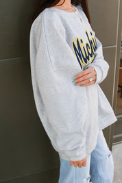 MICHIGAN WOLVERINES CLASSIC WIN PREMIUM FLEECE CREWNECK PULLOVER