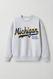 MICHIGAN WOLVERINES CLASSIC WIN PREMIUM FLEECE CREWNECK PULLOVER