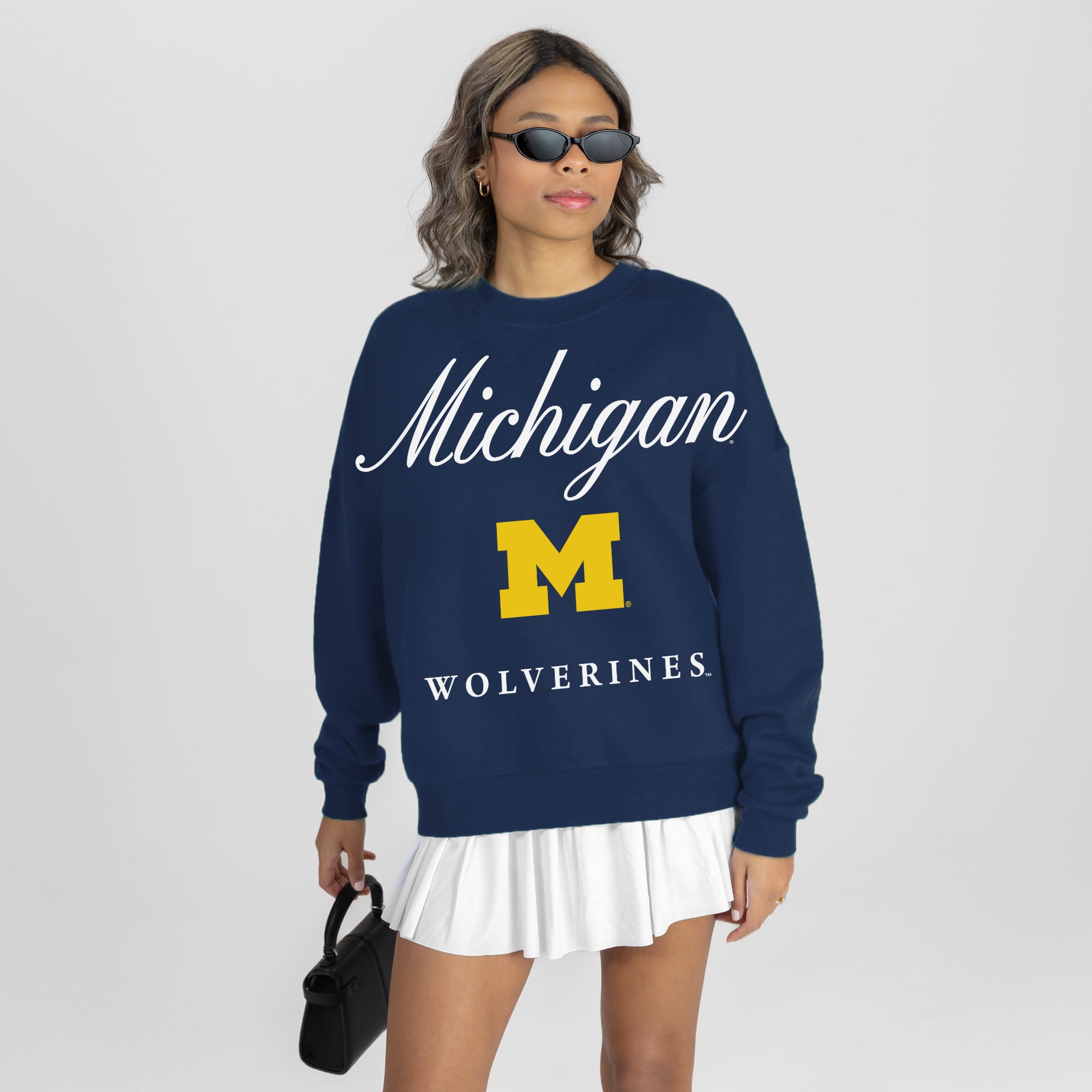 MICHIGAN WOLVERINES LEGACY CLUB PREMIUM FLEECE DROP SHOULDER CREWNECK PULLOVER