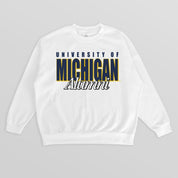 MICHIGAN WOLVERINES ALUMNI ERA PREMIUM DROP SHOULDER FLEECE CREWNECK PULLOVER