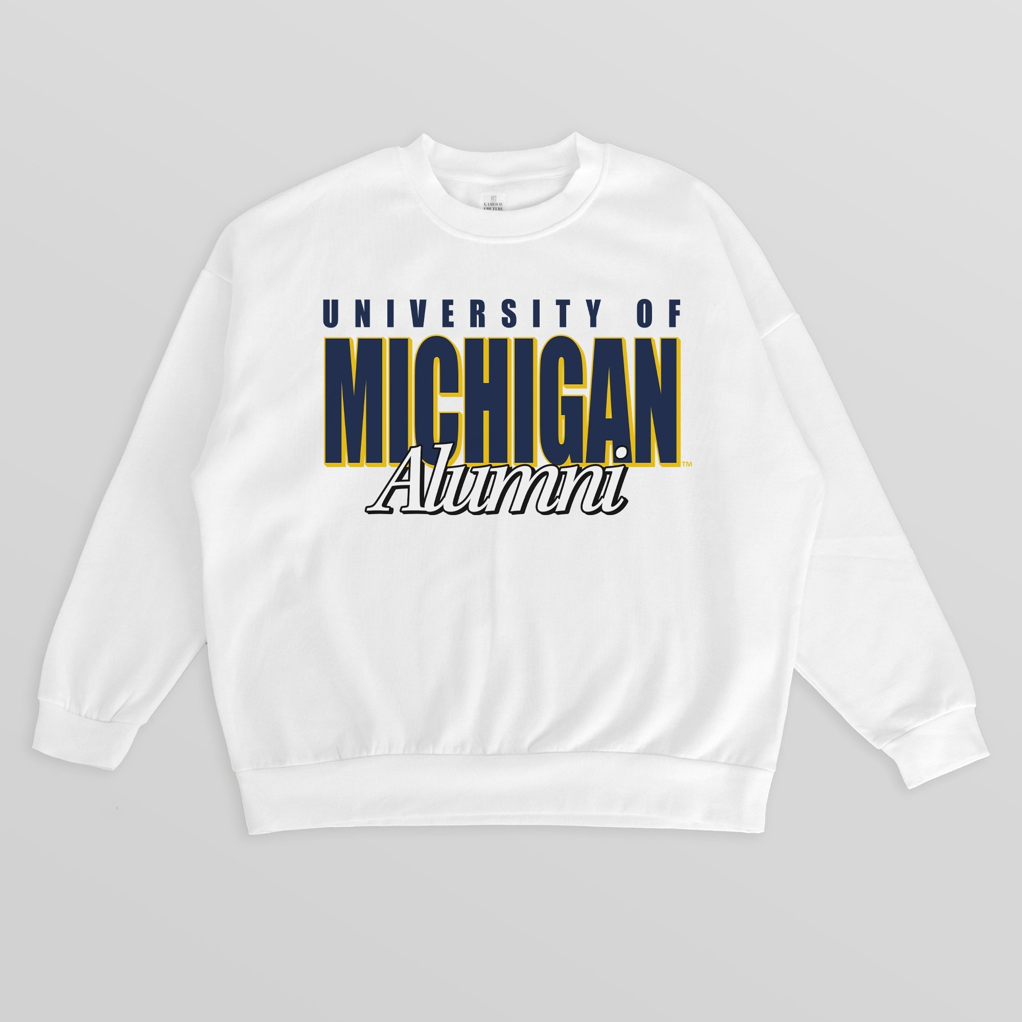 MICHIGAN WOLVERINES ALUMNI ERA PREMIUM DROP SHOULDER FLEECE CREWNECK PULLOVER