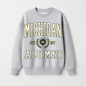 MICHIGAN WOLVERINES DEGREE UNLOCKED PREMIUM DROP SHOULDER FLEECE CREWNECK PULLOVER