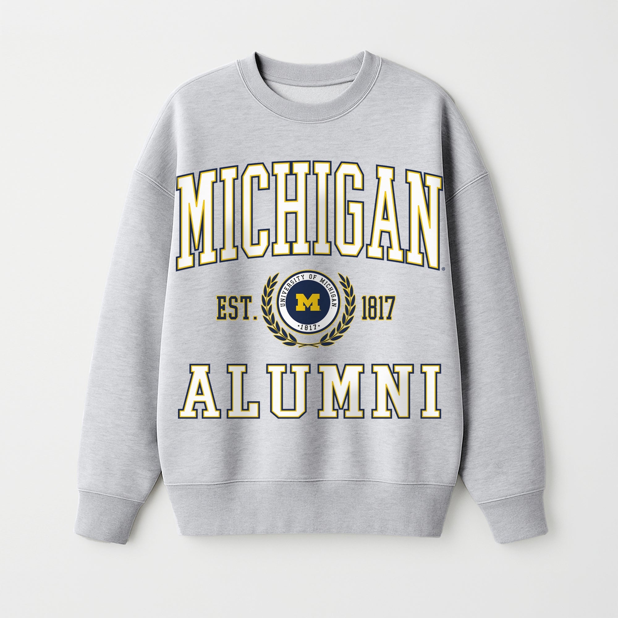 MICHIGAN WOLVERINES DEGREE UNLOCKED PREMIUM DROP SHOULDER FLEECE CREWNECK PULLOVER