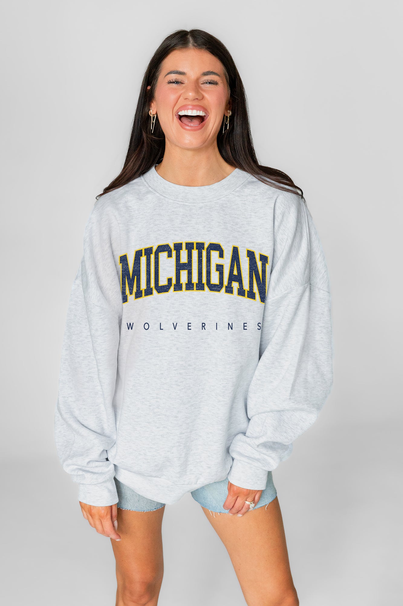 MICHIGAN WOLVERINES NEXT MOVE PREMIUM FLEECE UNISEX CREWNECK PULLOVER