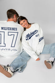 MICHIGAN WOLVERINES DAY ONE PREMIUM FLEECE UNISEX CREWNECK PULLOVER