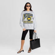 MICHIGAN WOLVERINES GAME ON PREMIUM FLEECE DROP SHOULDER CREWNECK PULLOVER